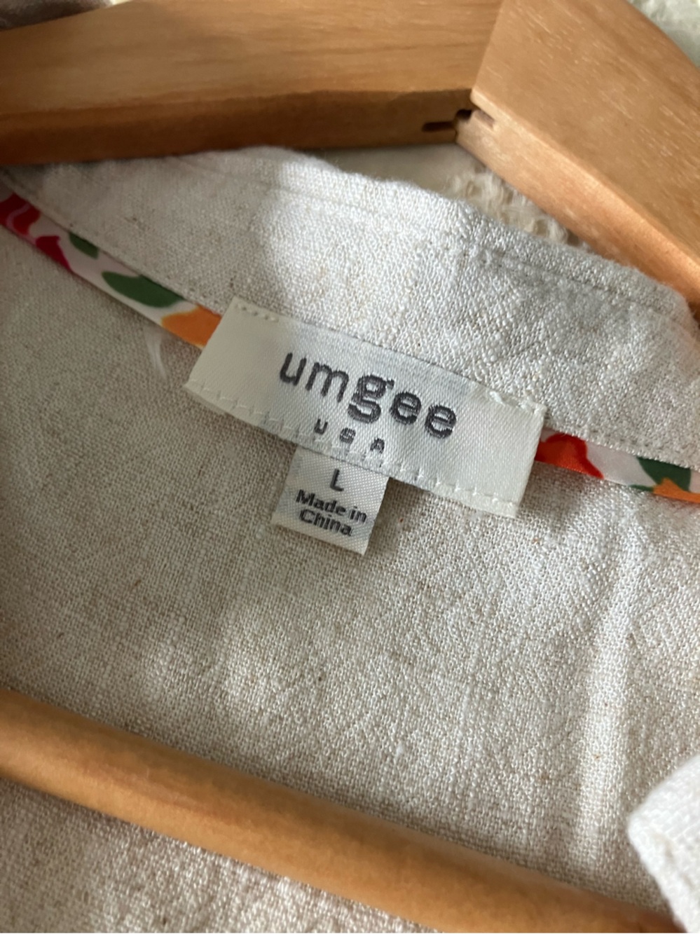 UMGEE Tan Linen and Cotton Blend Peplum Tunic Tank Size L - Picture 8 of 9